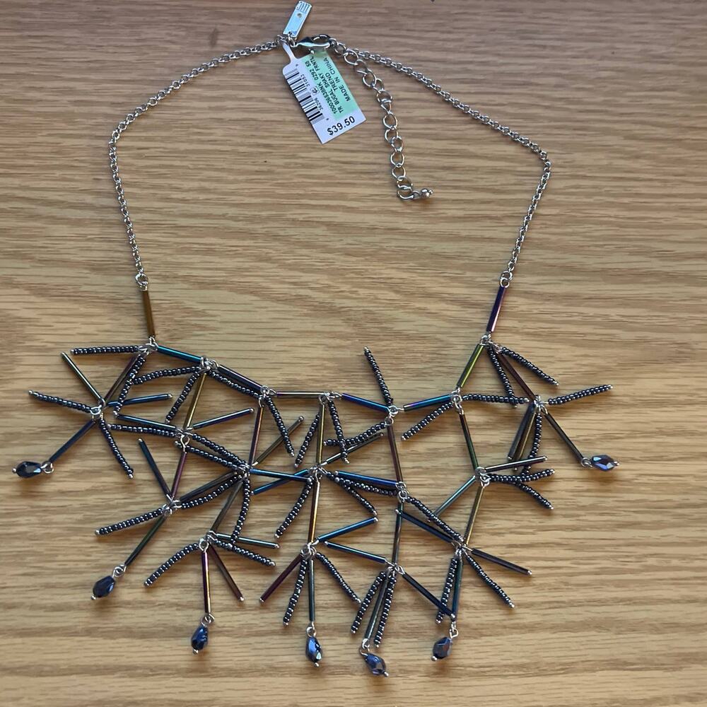 INC International Concepts Iridescent Bead Statement Necklace New